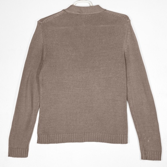 Banana Republic Heritage V-Neck Sweater Mens M Taupe Linen Blend Quiet Luxury - Picture 2 of 9